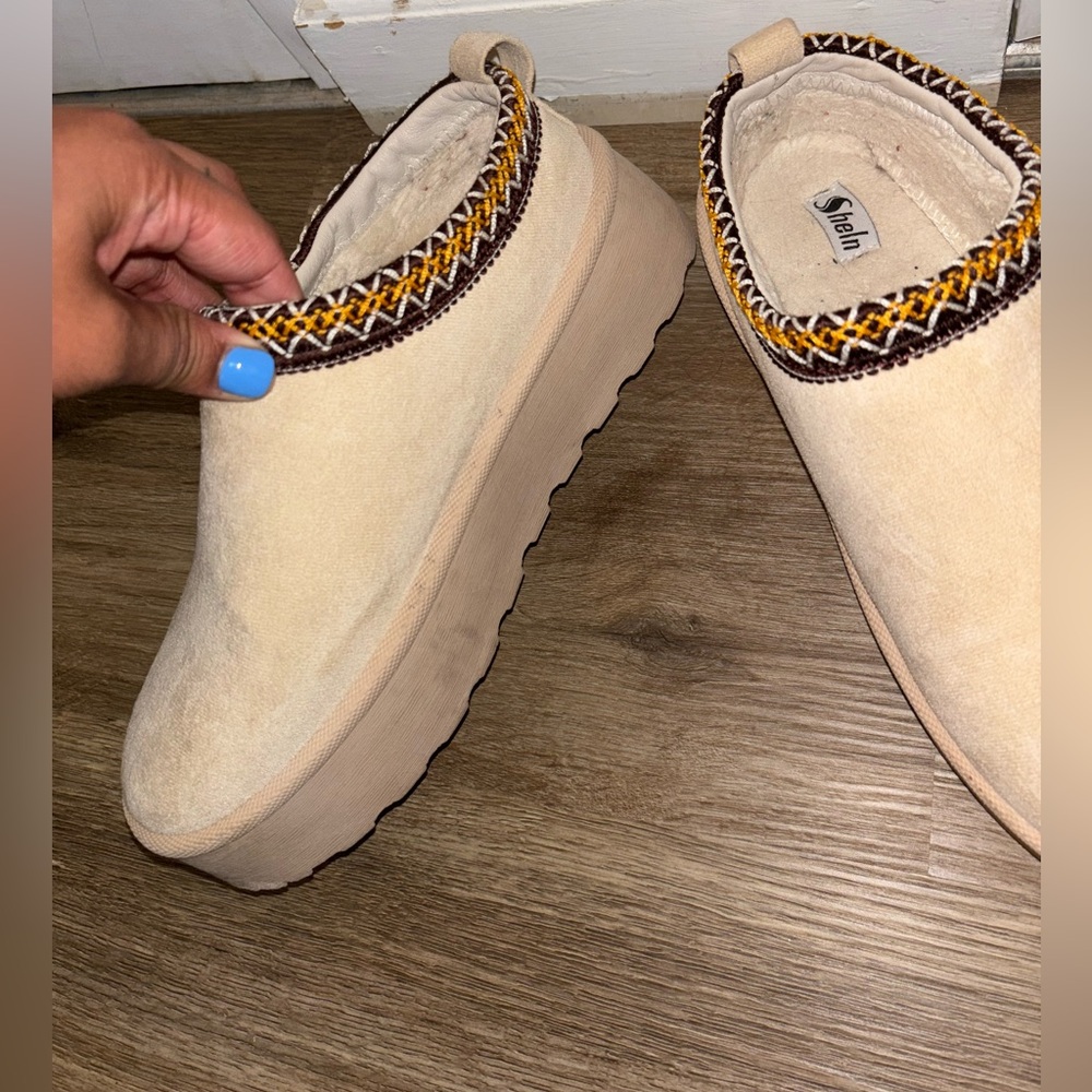 Embroidered Tan Slip-On Women's Shoes - Picture 6 of 10